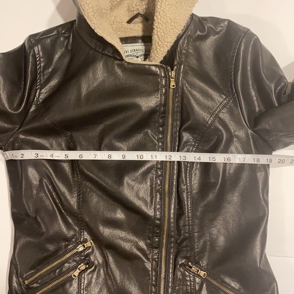 Levi’s Medium Brown Hooded Full Zip Bomber Jacket Coat T - Picture 8 of 16